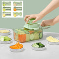 Gifts Kitchen Chopper Multifunctional Grater Round Food Chopper with Container Six Cutting Tools Vegetable Fruit Garl...