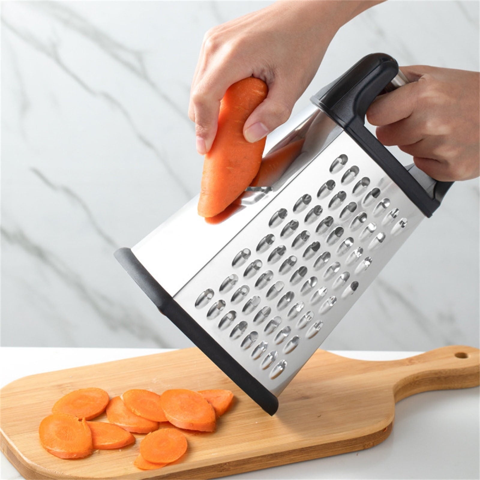 Multi-Function Kitchen Chopper Shredder Cheese Vegetable Grater, Slicer Cutter for Food Prep, Compact Safety Guard fo...