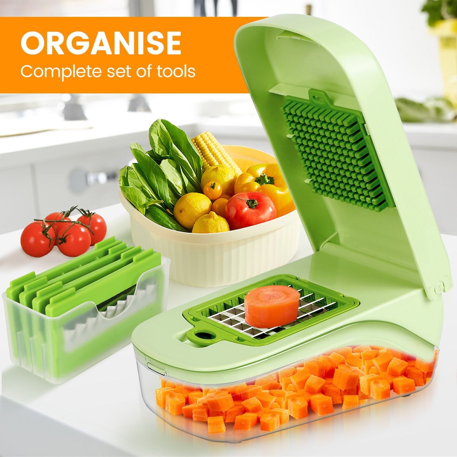 Multifunction Vegetable Chopper and Shredder, Potato Cutter Dicer Slicer Grater Kitchen Tool for Home Cooking, Food P...
