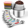 Godance Magnetic Measuring Cups and Spoons Set Including 7 Stainless Steel Stackable Measuring Cup 8 Double Sided Magnetic Measuring Spoons