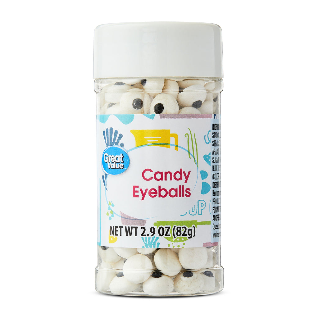 Black and White Candy Eyeballs Cake Decoration, 2.9 oz