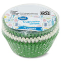 Cupcake Liners, Green & White, 75 Count