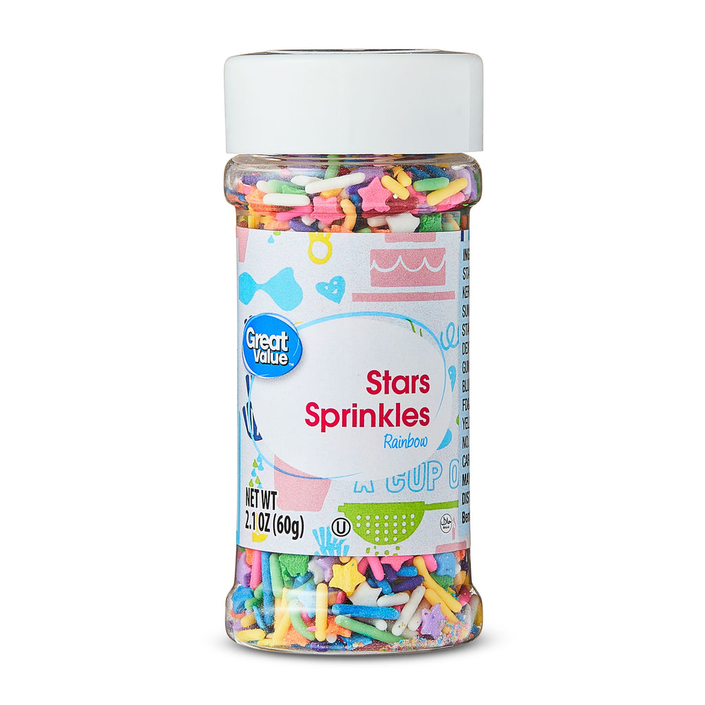 Rainbow Stars Sprinkles, 2.1 oz