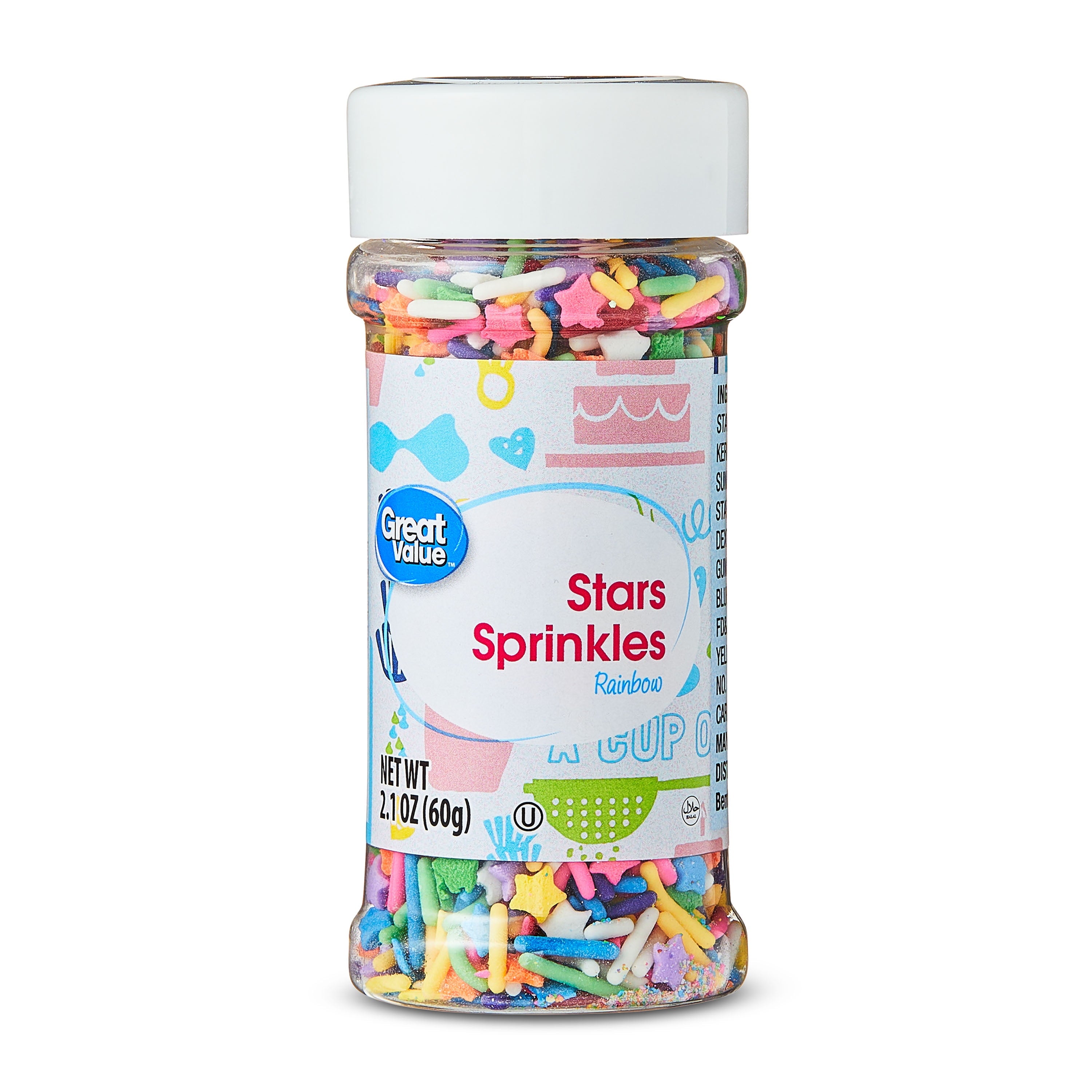 Rainbow Stars Sprinkles, 2.1 oz