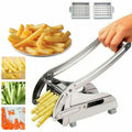 Fry Cutter & Stainless Steel Potato Slicer Machine with 2 Interchangeable Blades Professional Kitchen Vegetable Cutte...