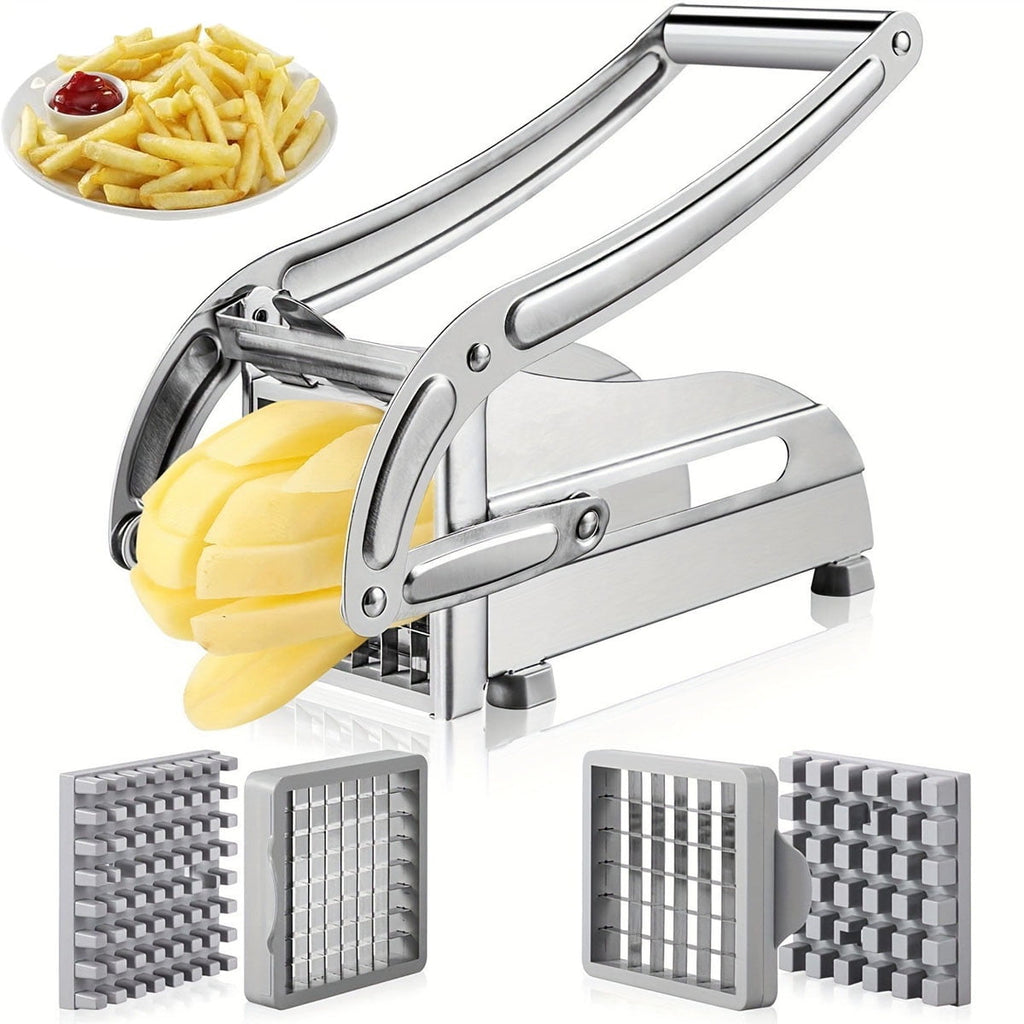 Heavy Duty French Fry Cutter with 2 Stainless Steel Blades, Potato Slicer for Homemade Fries, Professional Potato Pre...