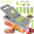13 in 1 Vegetable Chopper, Multifunctional Food Chopper with Container, 8 Blade food processor with Onion Chopper, Sl...