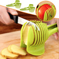 Iumwxz Handheld Lemon and Tomato Slicer, 3 Piece Kitchen Cutter Set for Fruit Cake and Vegetables, Plastic Manual Food Slicing Tool for Home