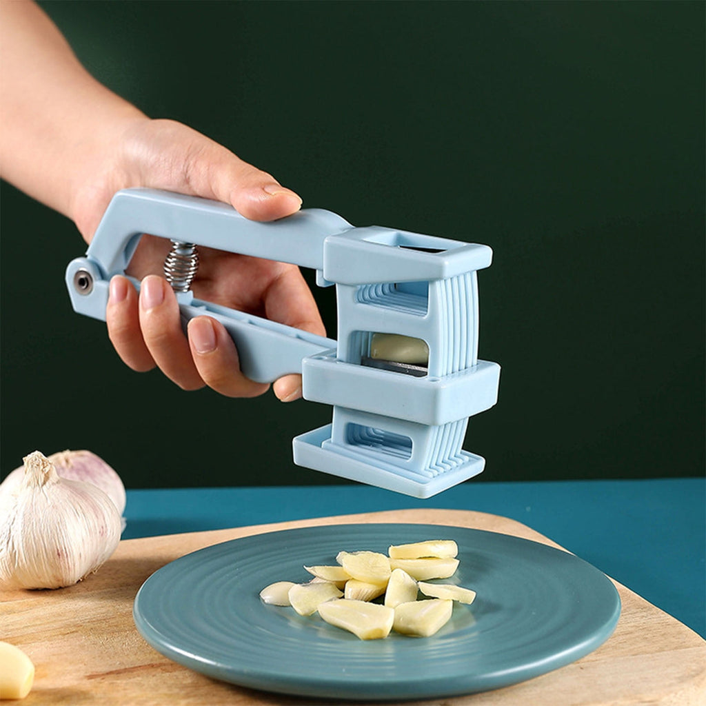 and Garlic Chopper, Manual Garlic Cutter, Garlic Press, Slicer, Kitchen Tool, Food Prep, Stainless Steel Blade, Easy ...