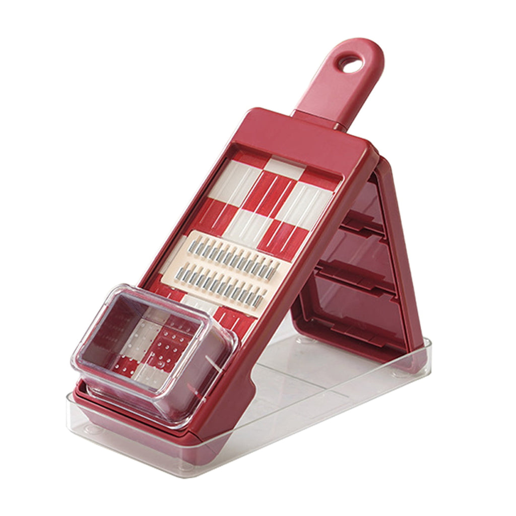 Vegetable Cutter 4-in-1 Food Chopper Grater with Blades Salad Prep Tool for Slicing Dicing Shredding Safety Restauran...