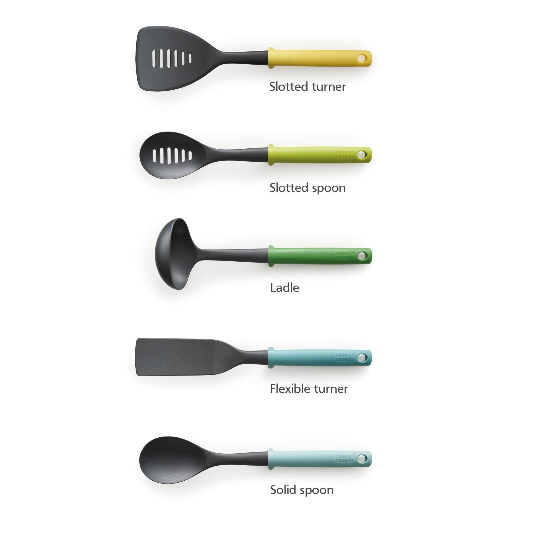 Duo 5-piece Cooking Utensil Set with Integrated Tool Rests