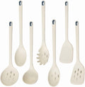 7" Long Silicone Cooking Utensils Set, One-Piece Style Nonstick Slotted Spoons, Spatulas, Ladle and Spoon Set, 446F H...