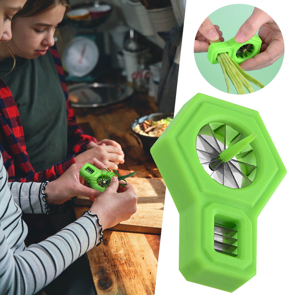 KTFgvq Kitchen Vegetable Cutter, Efficient Food Prep Tool, Manual Chopper Device, Quick Slicing and Dicing, for Home Cooking Tasks, Green