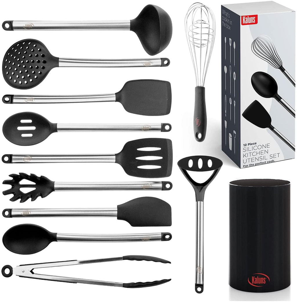 12-Pc Silicone Cooking Utensils Set Apartment Essentials Kitchen Tools