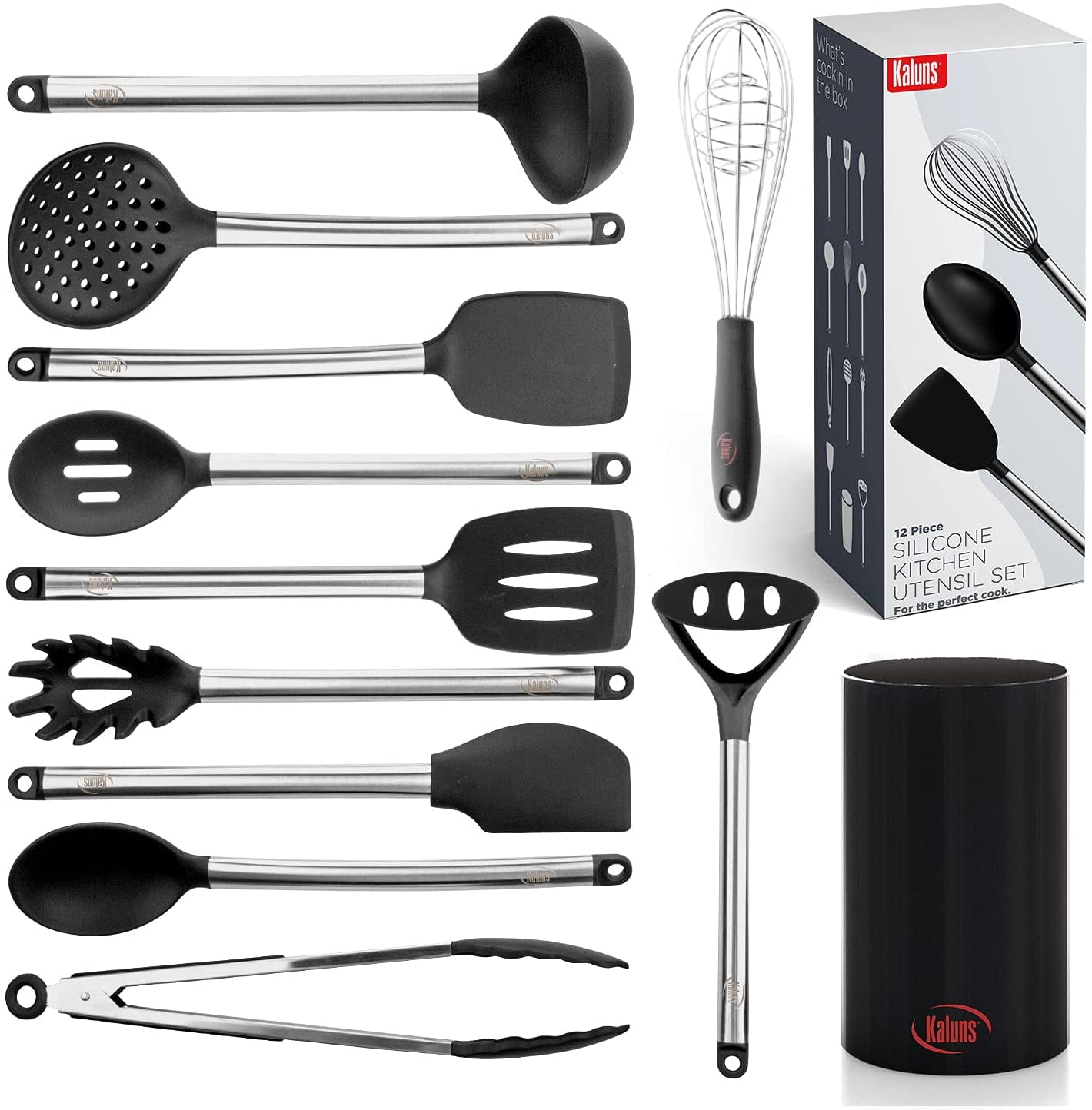 12-Pc Silicone Cooking Utensils Set Apartment Essentials Kitchen Tools