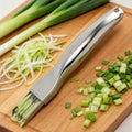 Ke1Clo Stainless Steel Vegetable Chopper, Handheld Green Onion Cutter, Kitchen Slicer for Scallion Pepper Garlic, Portable Manual Food Prep