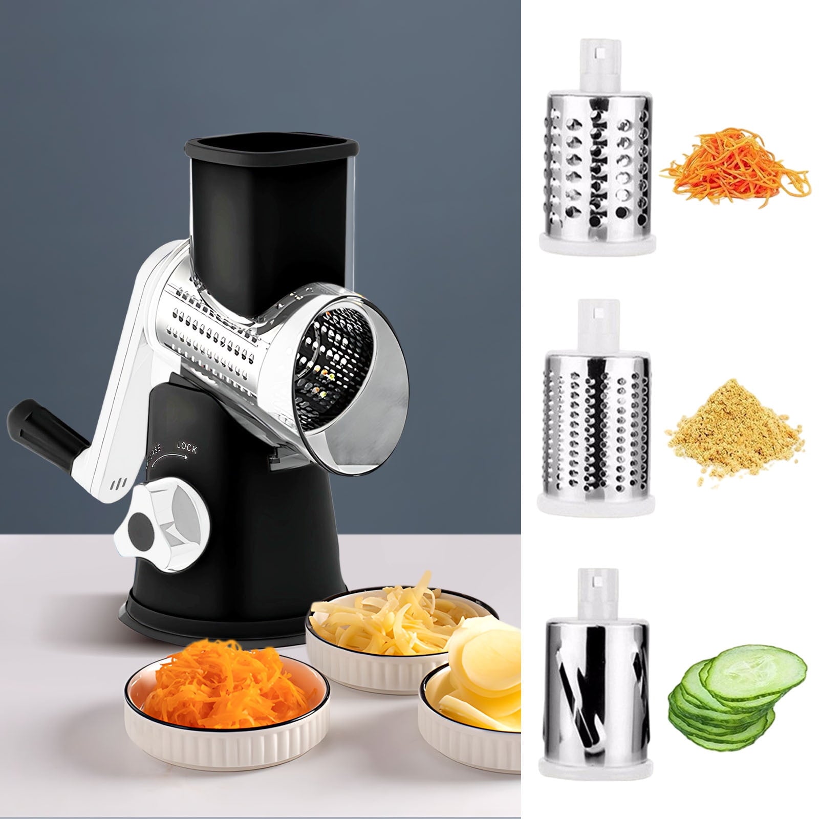 Kieccall 3 in 1 Multi Function Vegetable Cutter Kitchen Food Prep Tool for Slicing Shredding and Grating