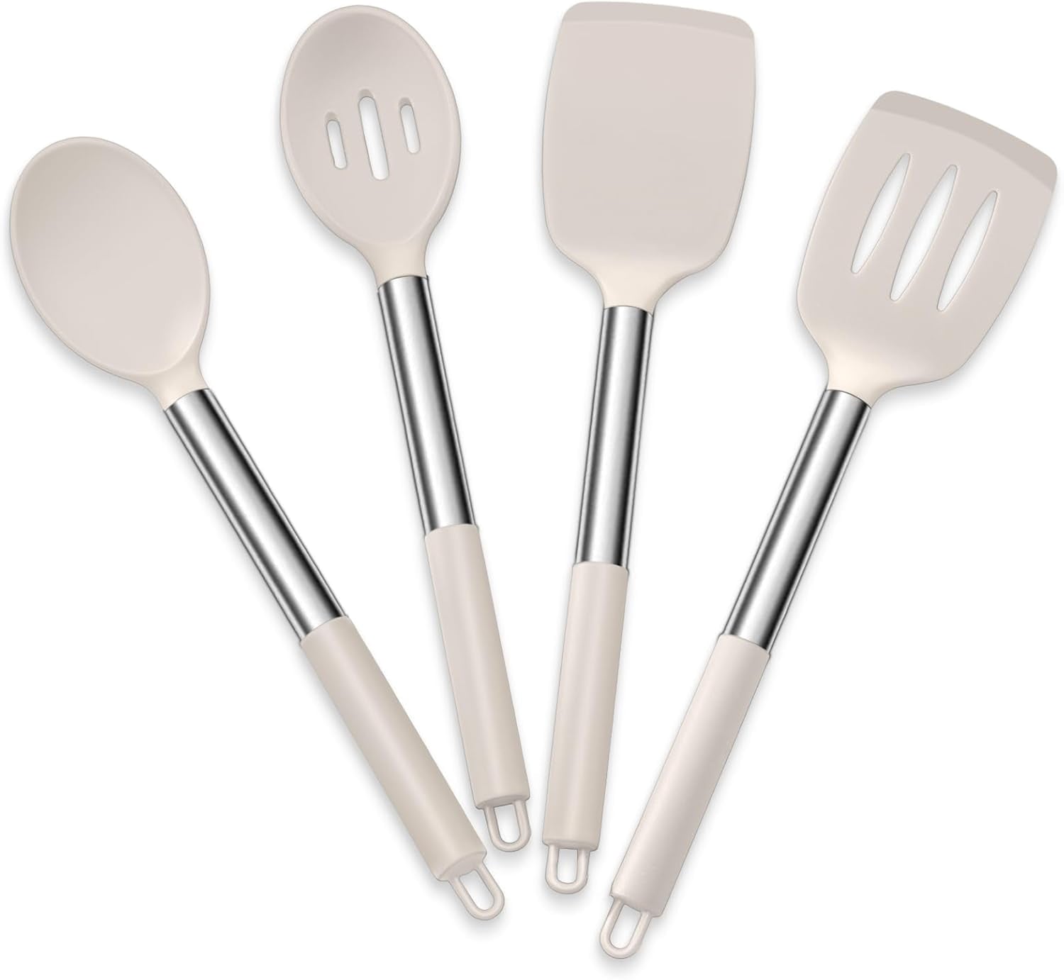 Cooking Utensils Set of 4, Silicone Kitchen Utensils for Non-stick Cookware, Heat Resistant & Non-toxic Slotted Spatu...