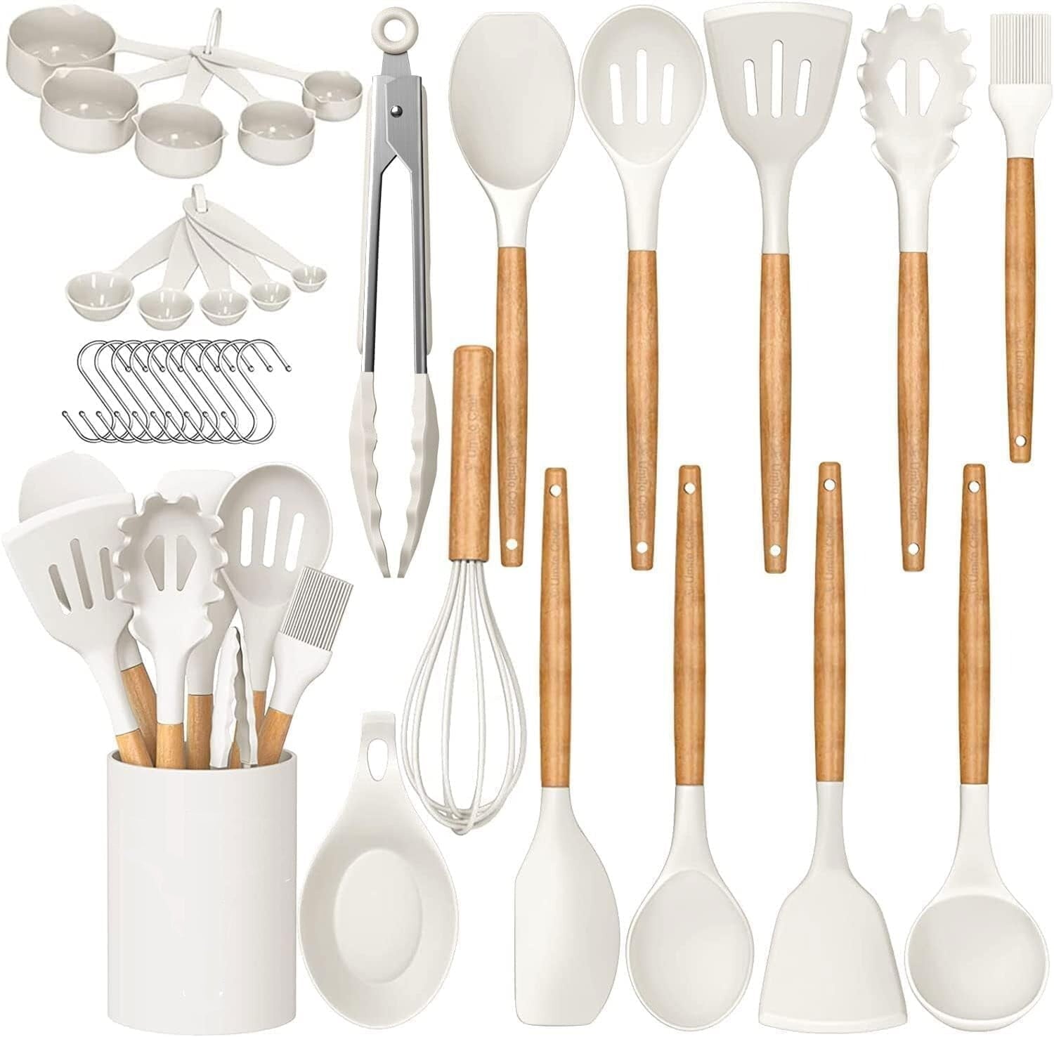 Kitchen Utensil Set-Silicone Cooking Utensils-33 Kitchen Gadgets & Spoons for Nonstick Cookware-Silicone Spatula Set-Best Kitchen Tools, Use