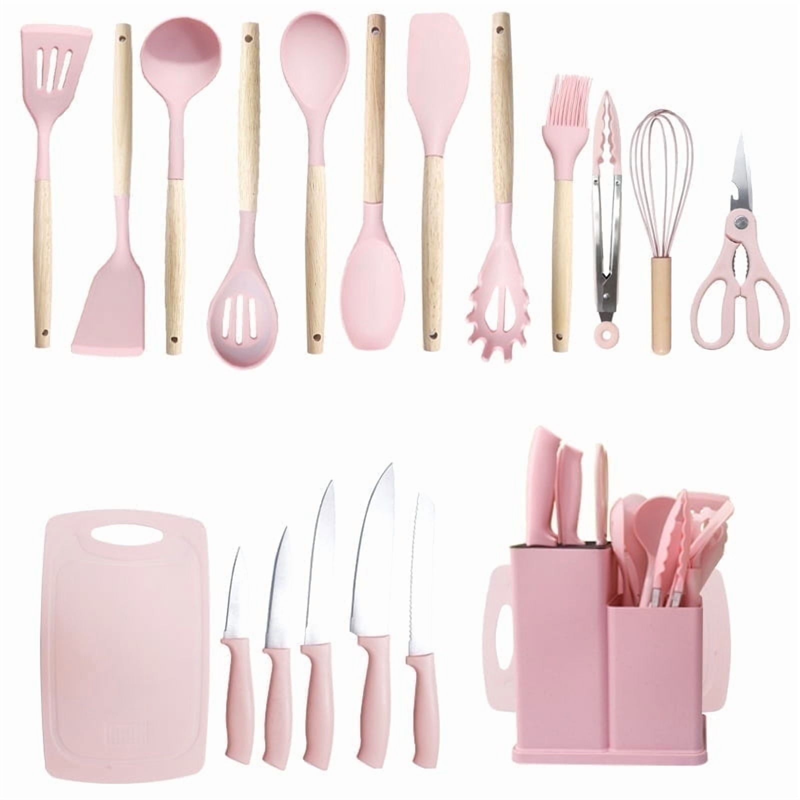 Kitchen Utensils Set- 19 Pcs Silicone Cooking Utensils Set for Nonstick Cookware-Silicone Spatulas Set, Kitchen Gadgets Tools, Pots and Pans