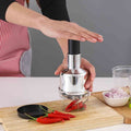 Stainless Steel Food Mincer, One-Pull Garlic Chopper, Herb Crusher, Kitchen Prep, Dishwasher Safe Accessory