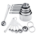 Lumikrypt 12 Pieces Stainless Steel Measuring Cups & Spoons Set, Stackable Nesting Design for Dry Liquid Ingredients, Kitchen Measuring Set