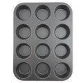 12-Cup Nonstick Muffin Pan, Cupcake Pan, 2.9" Diameter Cup, Gray, 1 Count