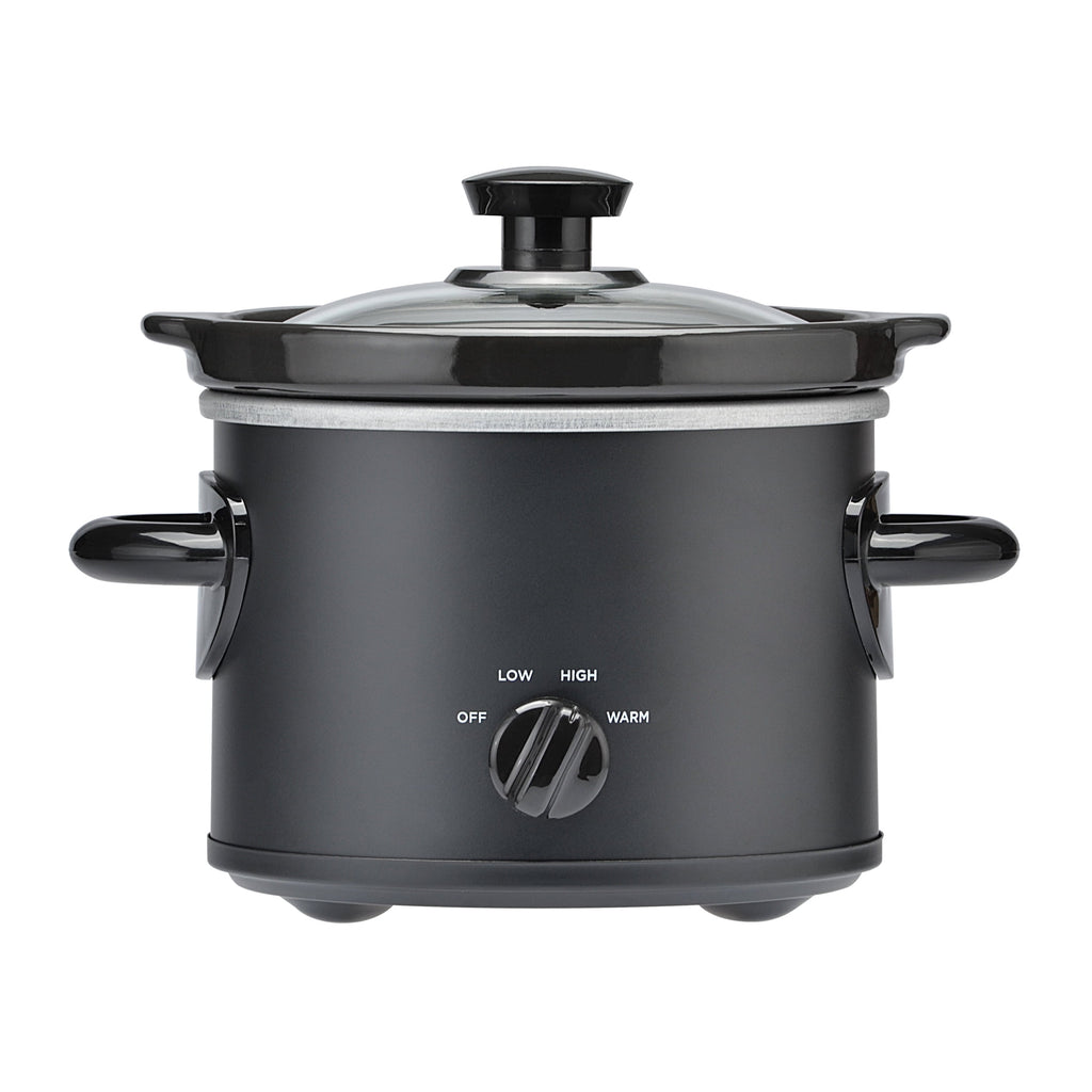 2 Quart Manual Slow Cooker, Durable Matte Black Finish