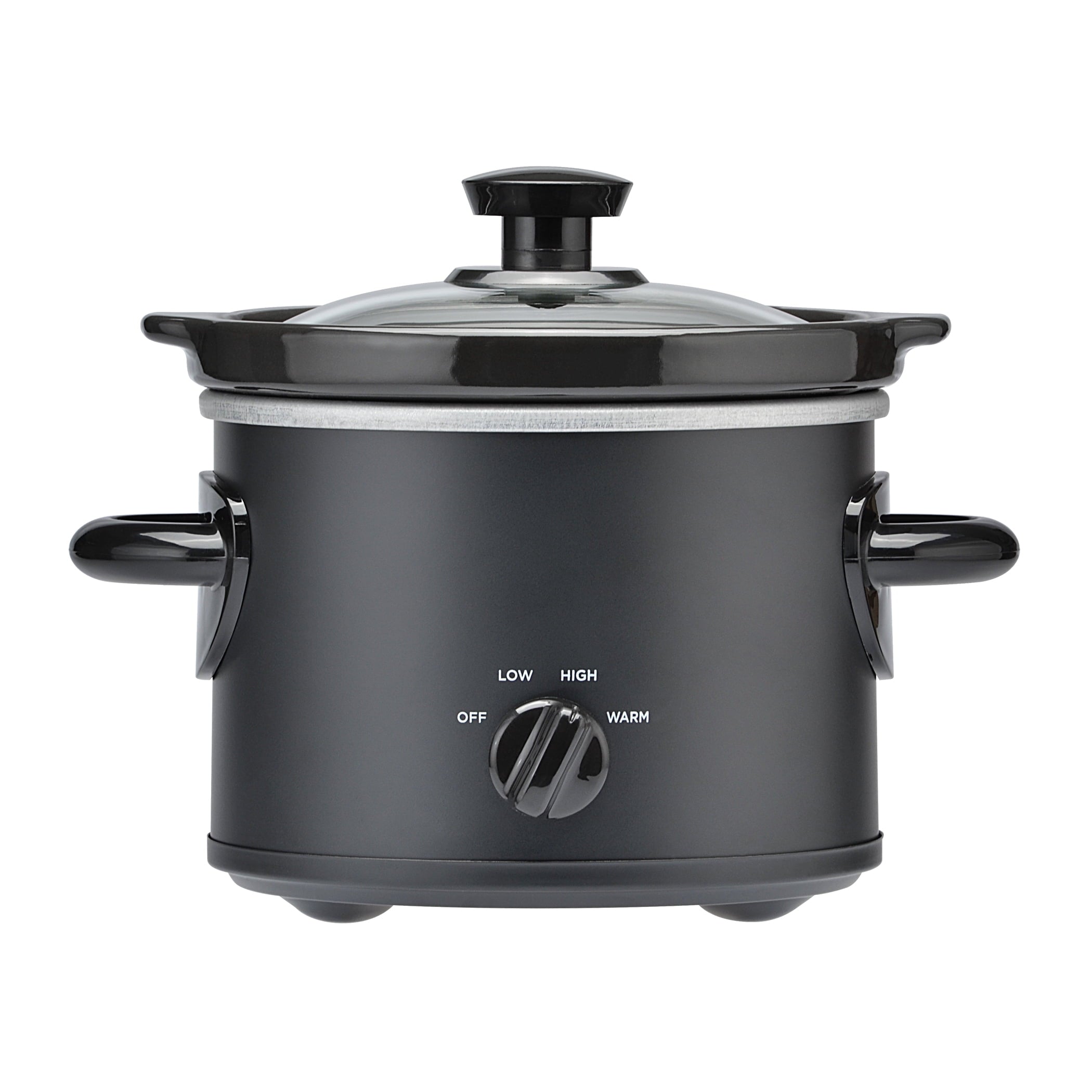 2 Quart Manual Slow Cooker, Durable Matte Black Finish