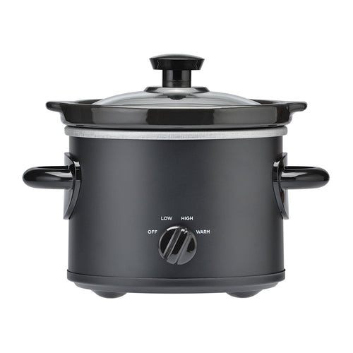 2 Quart Manual Slow Cooker, Durable Matte Black Finish