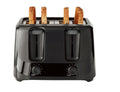 4-Slice Toaster Black with 6 Shade Settings and Removable Crumb Tray