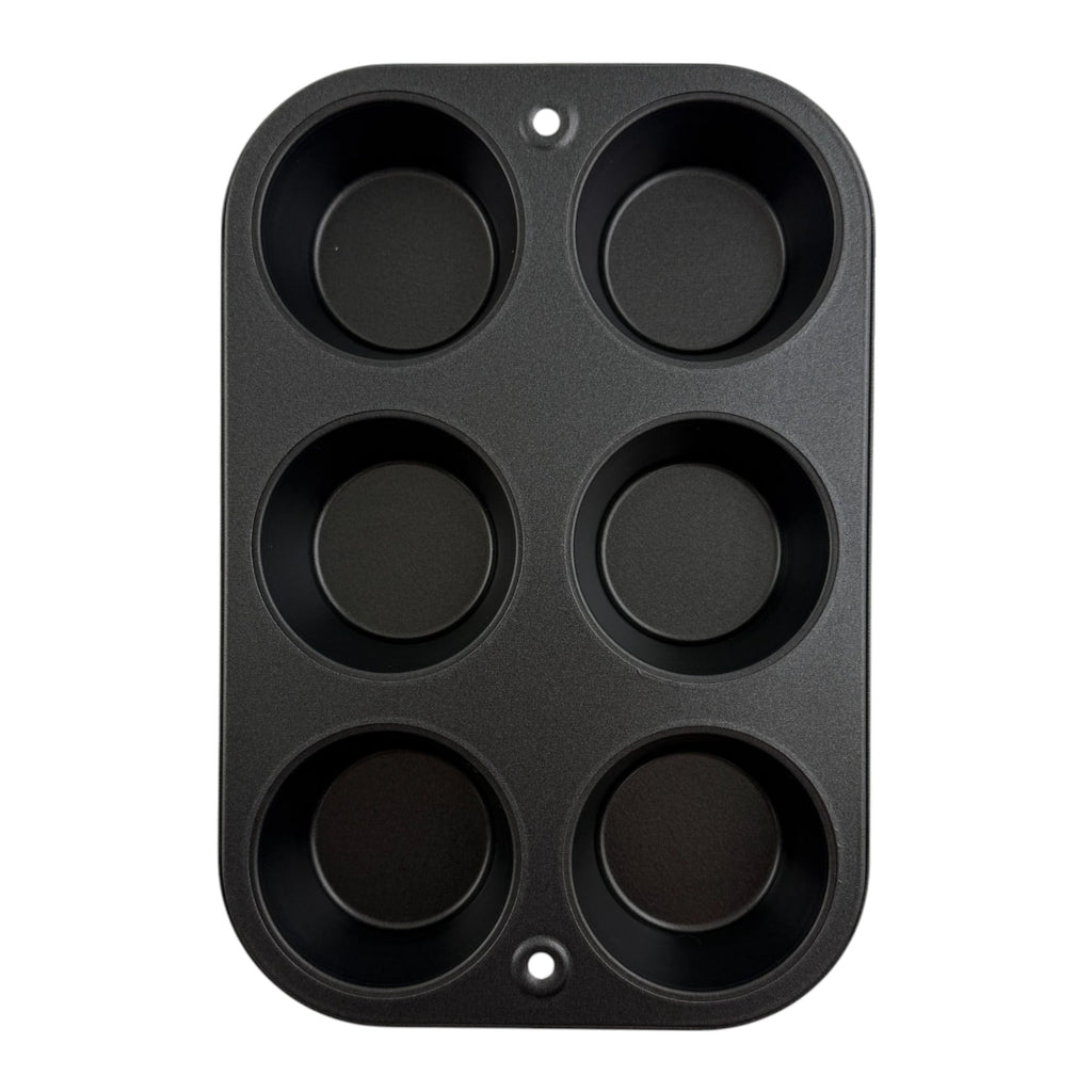6-Cup Nonstick Steel Muffin Pan, 2.9" Cup, Gray, 1 Count