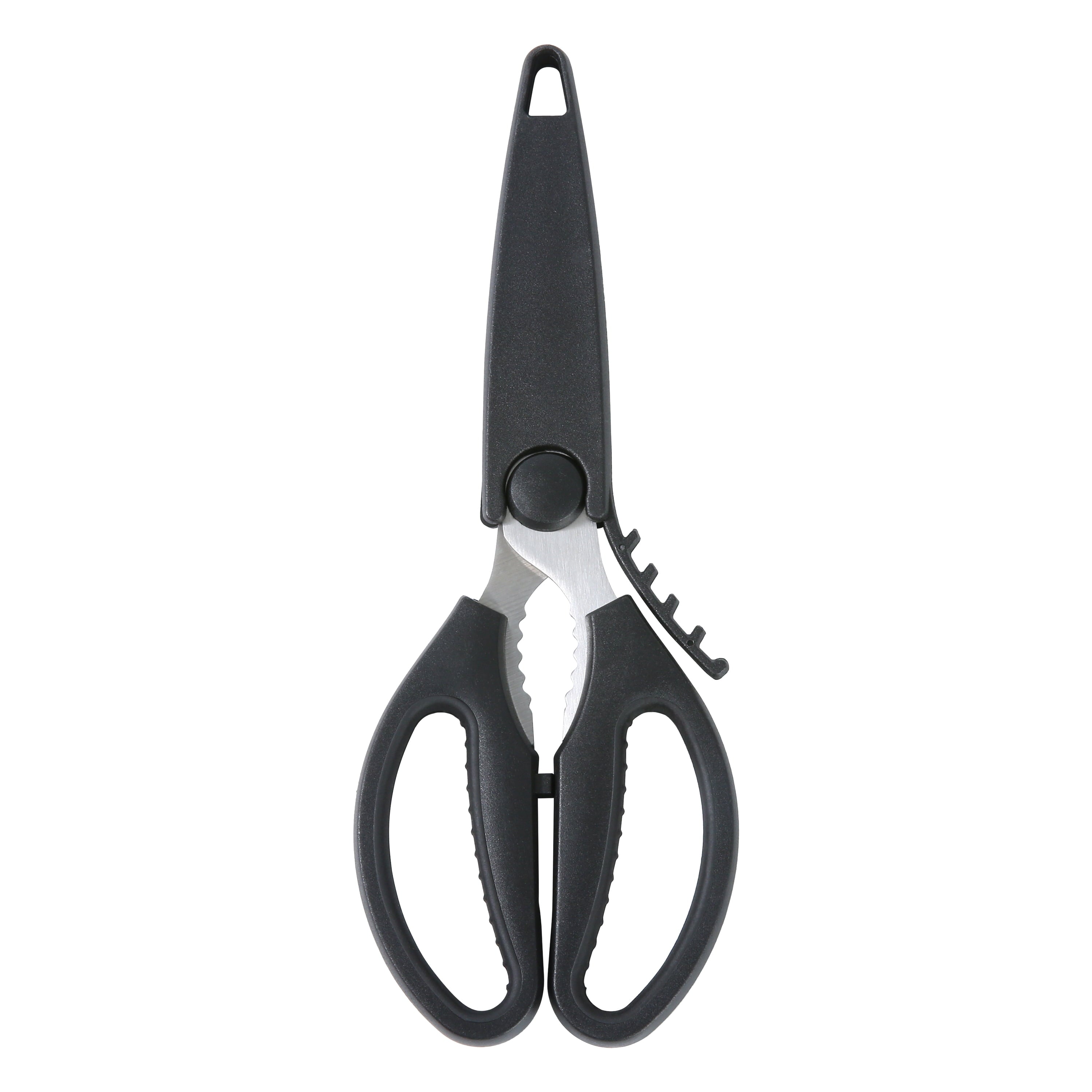 Black Handle Stainless Steel Multi-Purpose Kitchen Shears with Black Grip 1 Each