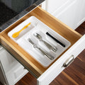 Plastic 5-Compartment Kitchen Drawer Organizer Tray, Silverware and Utensil Organizer for Cutlery and Flatware Storag...