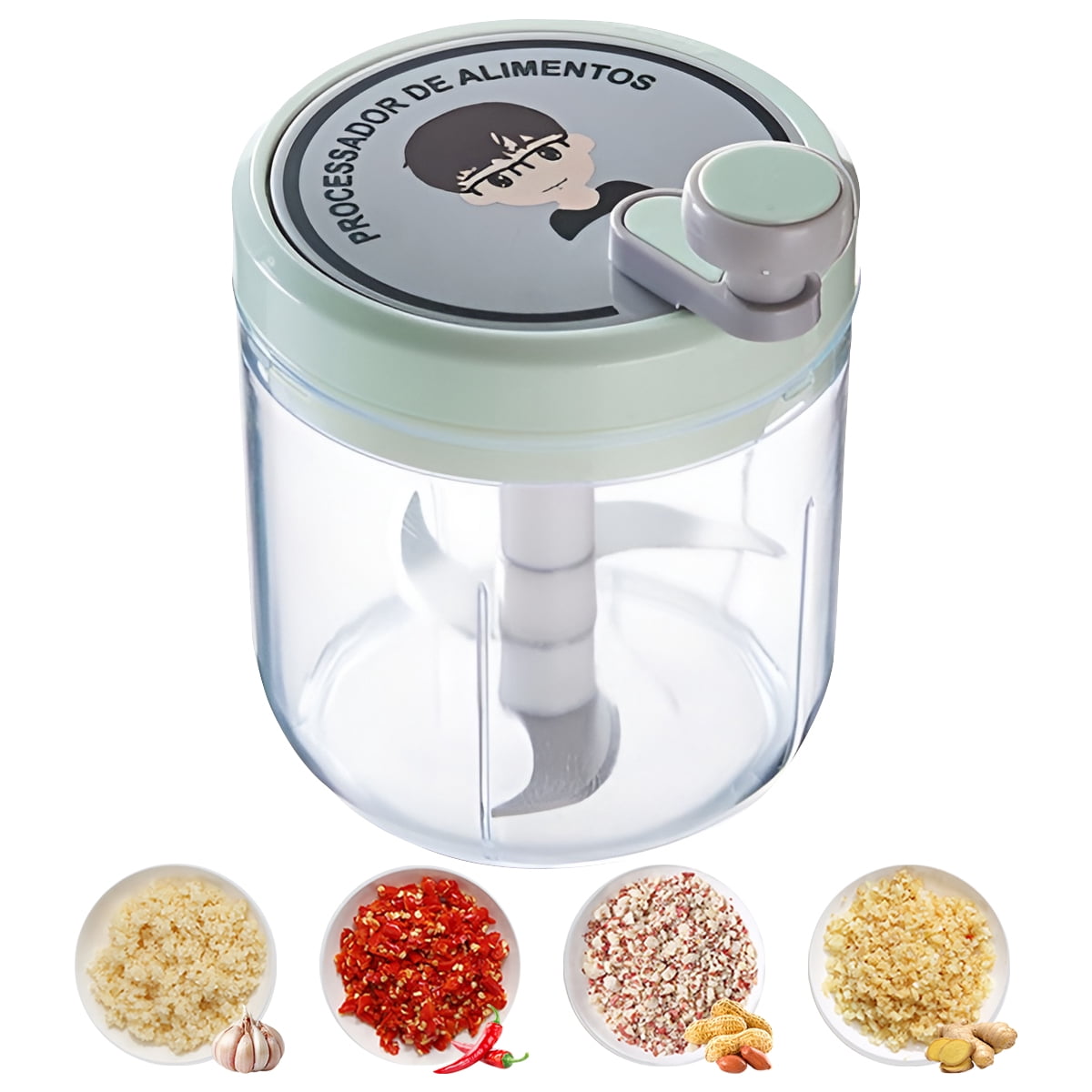 Manual Garlic Chopper Food Mincer for Vegetable Onion Meat Kitchen Cooking Meal Prep Tool