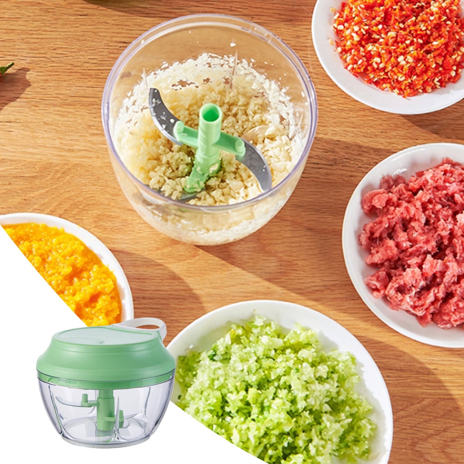 Manual Garlic Chopper Pull String Garlic Masher Kitchen Gadget Multifunction Garlic Crusher Slicer Easy Clean Portabl...