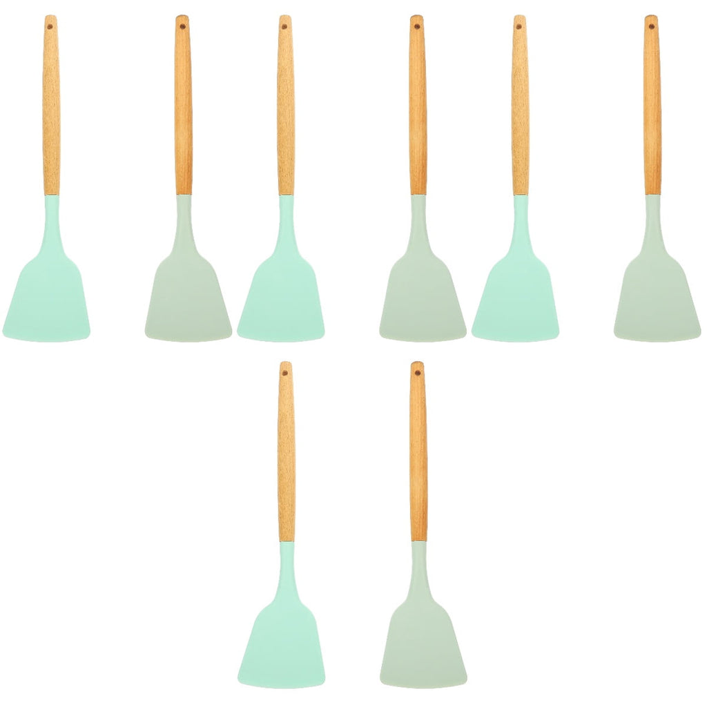 8-Piece Multi-Function Silicone Cooking Utensil Set with Wood Handles, Scratch Resistant, Kitchen Tools for Home