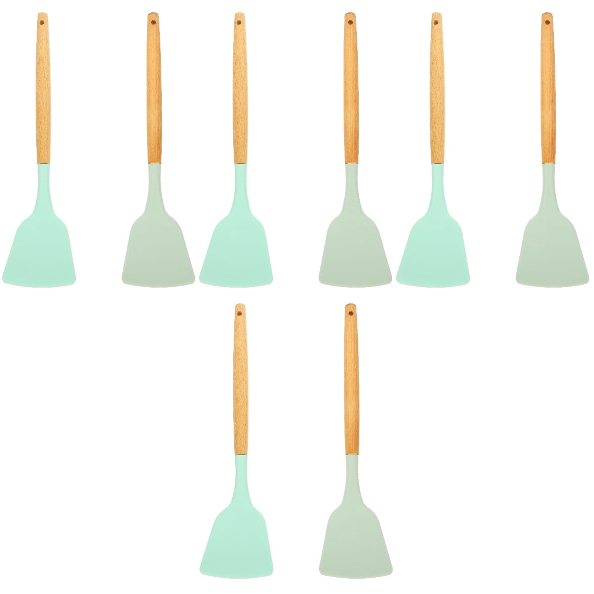 8-Piece Multi-Function Silicone Cooking Utensil Set with Wood Handles, Scratch Resistant, Kitchen Tools for Home