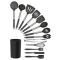 Gray 14 Piece Silicone and Stainless Steel Cooking Utensils