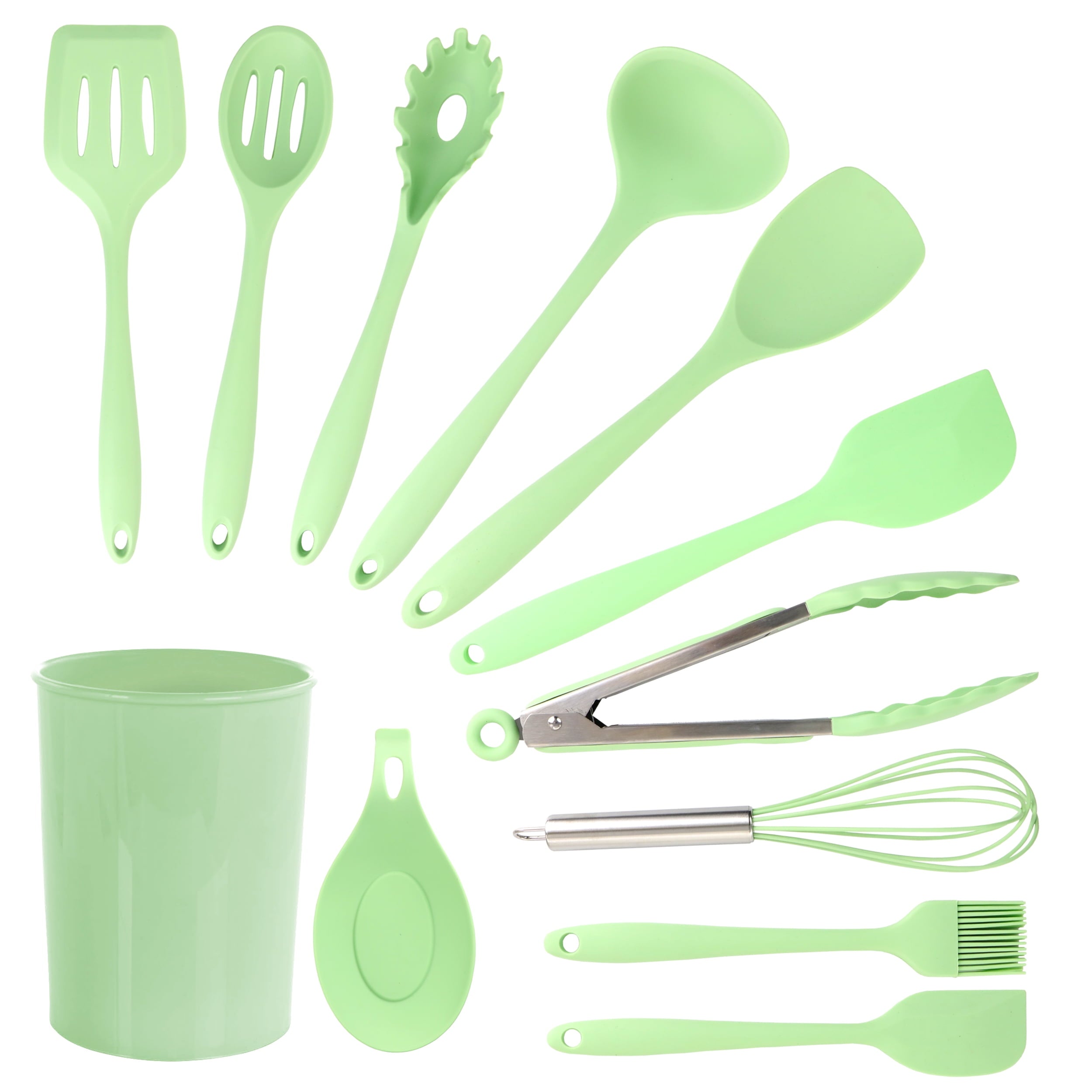Mint Green 12 Piece Silicone Cooking Utensils