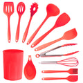 Red 12 Piece Silicone Cooking Utensils