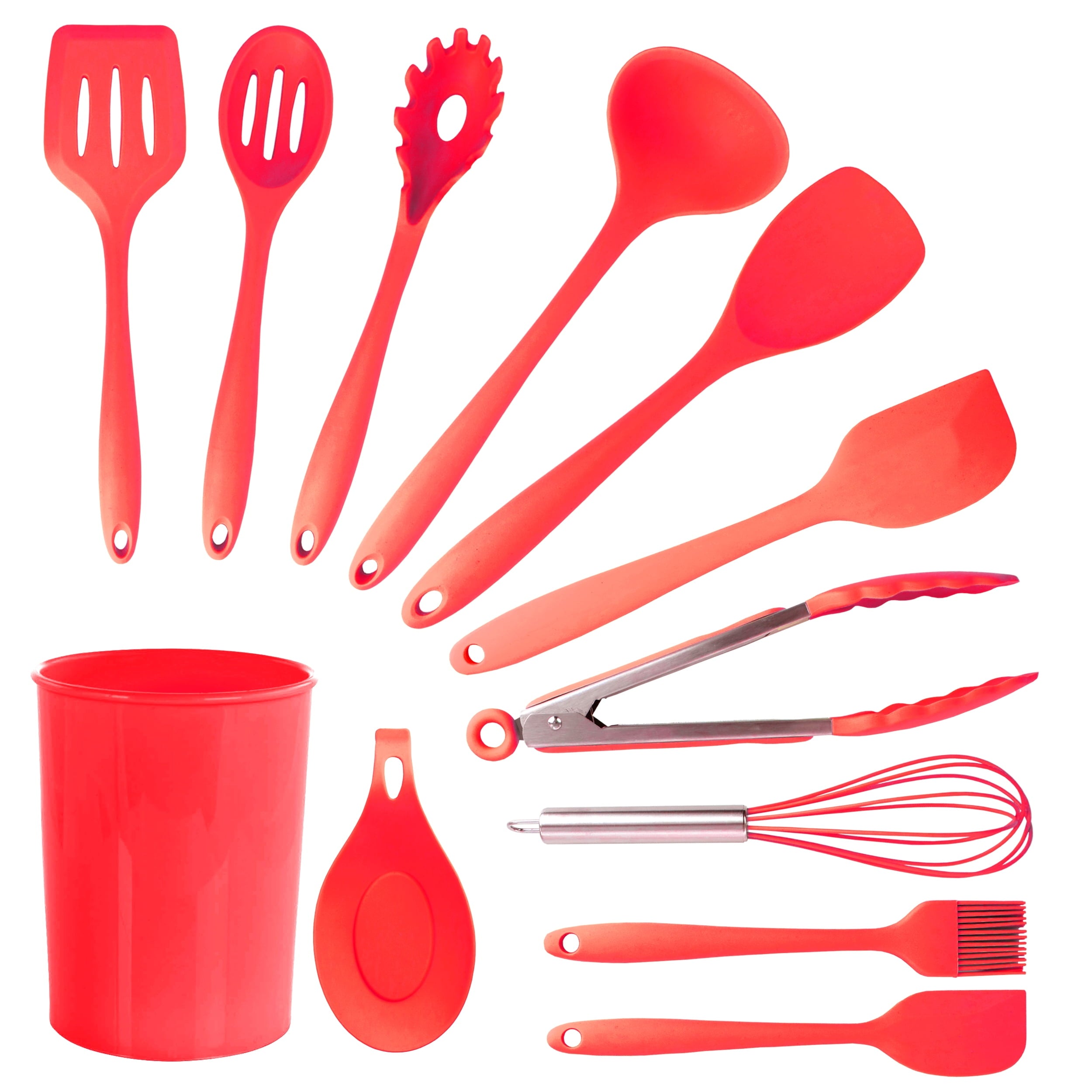 Red 12 Piece Silicone Cooking Utensils