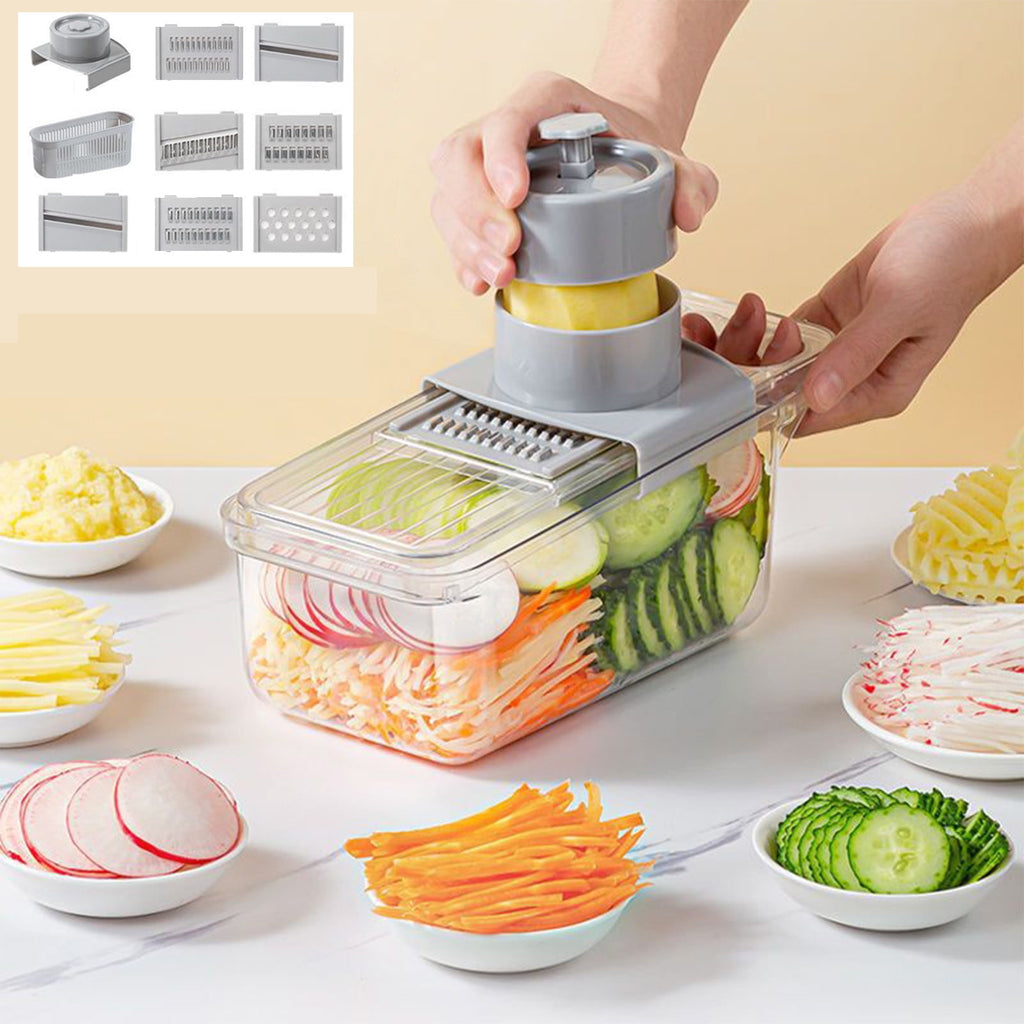 Multifunctional Grater Cutting Tools Round Vegetable Chopper Food Chopper with Container for Effortless Meal Prep and...