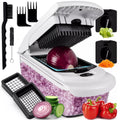 and Spiralizer, 4-in-1 Heavy Duty Manual Food Slicer and Kitchen Dicer & Meal Prep Container for Potatoes, and Veggies