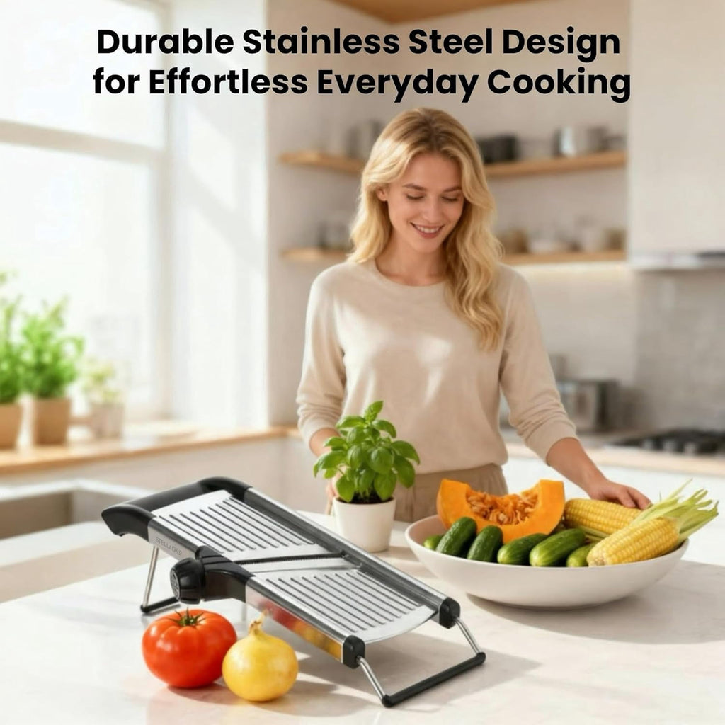Professional Mandoline Slicer Adjustable Vegetable Cutter Stainless Steel Julienne Tool with Hand Guard for Kitchen F...