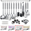 ReaNea Kitchen Utensils Set 37 Pieces, Stainless Steel Cooking Utensils Set, Kitchen Gadgets Cookwarewith Hooks For Hanging Kitchen Tool Set