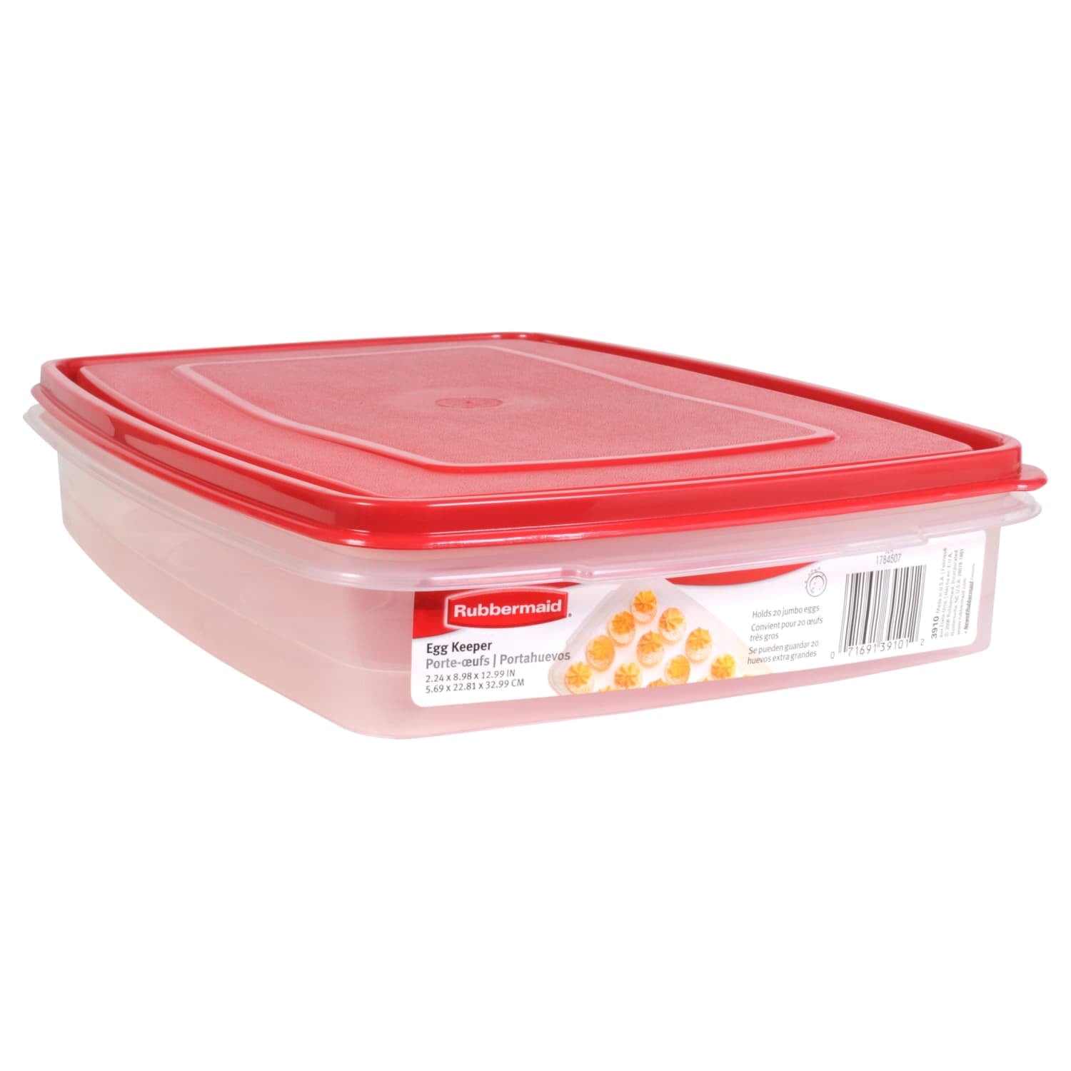 Egg Keeper Food Storage Container, Clear/Red, 1 Count