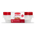 TakeAlongs 4.0-Cup Rectangle Food Storage Containers, Ruby Red, 3 pack
