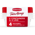 TakeAlongs 2.9-Cup Square Food Storage Containers, Ruby Red, 4 Pack