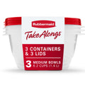 TakeAlongs 6.2-cup Round Food Storage Containers, Ruby Red, 3 pack
